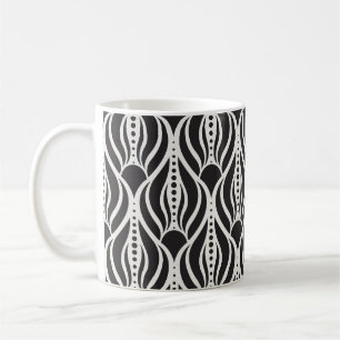 Caneca De Café Damasco floral elegante, art nouveau sem soldadura