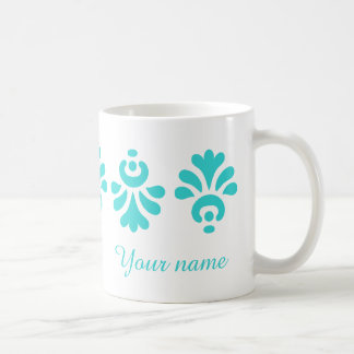 Caneca De Café Damasco personalizado de turquesa
