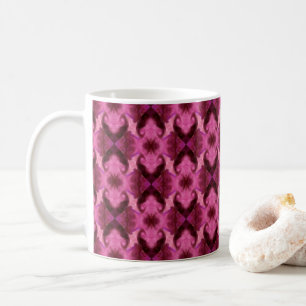 Caneca De Café Damask Pink Hearts