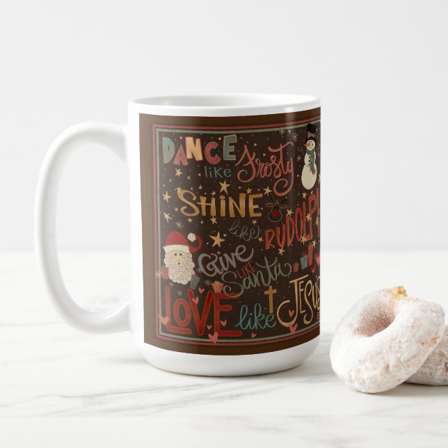 Caneca De Café Dança como Frosty Quote Inspirivência Café Mug (Com Donut)