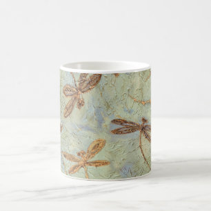 Caneca De Café Dança de Dragonfly Dourada