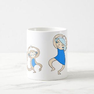 Caneca De Café Dança dos macacos Azul-inchados
