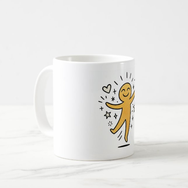 Caneca De Café Dança Feliz (Frente Esquerda)