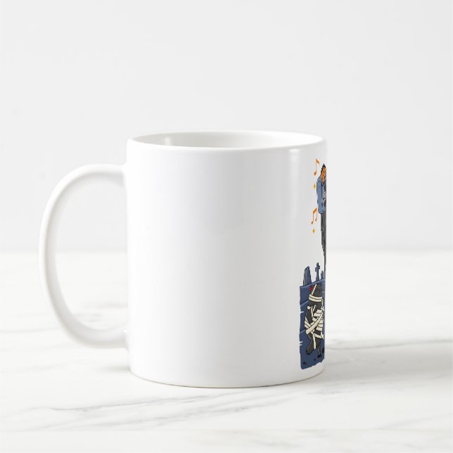 Caneca De Café Dançando Gatos Halloween (Esquerda)