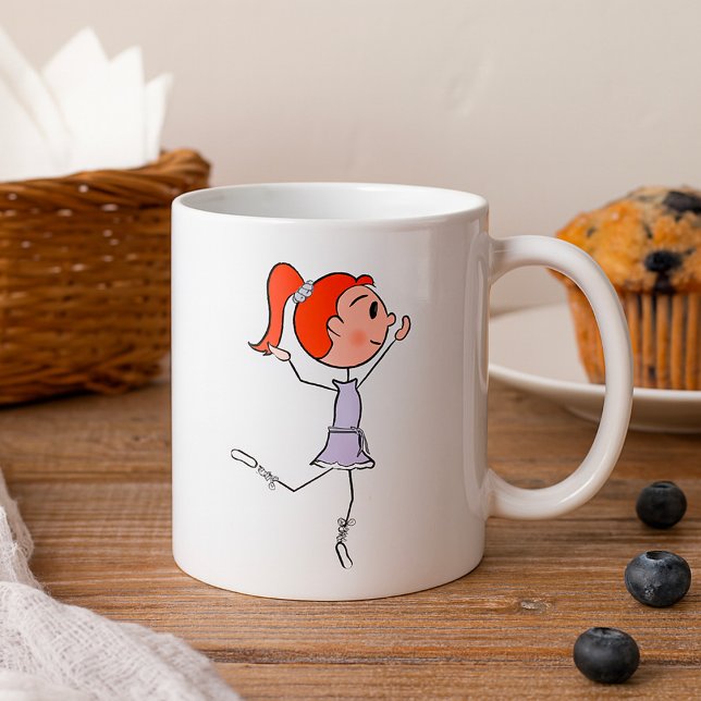 Caneca De Café Dançando Princesa Cute Ballerina Stick (Criador carregado)
