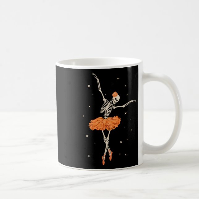 Caneca De Café Dançando Skeleton Ballerina Balé Dance Halloween (Direita)
