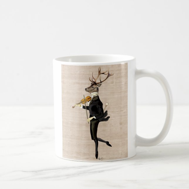 Caneca De Café Dançando veado com Violino 2 (Direita)
