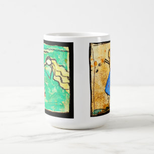 Caneca De Café Dançarina com saia azul pintura de Egon Schiele