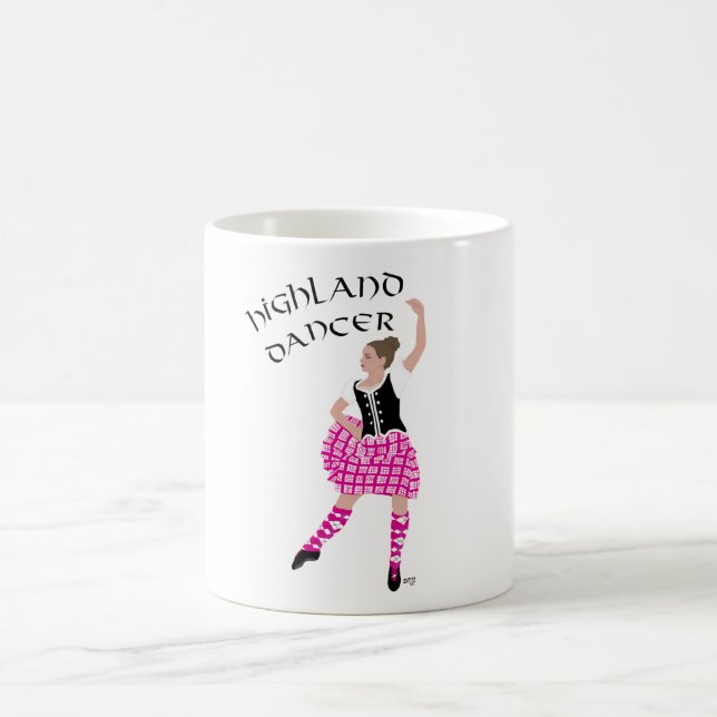 Caneca De Café Dançarina das Terras Altas Rosa (Centro)