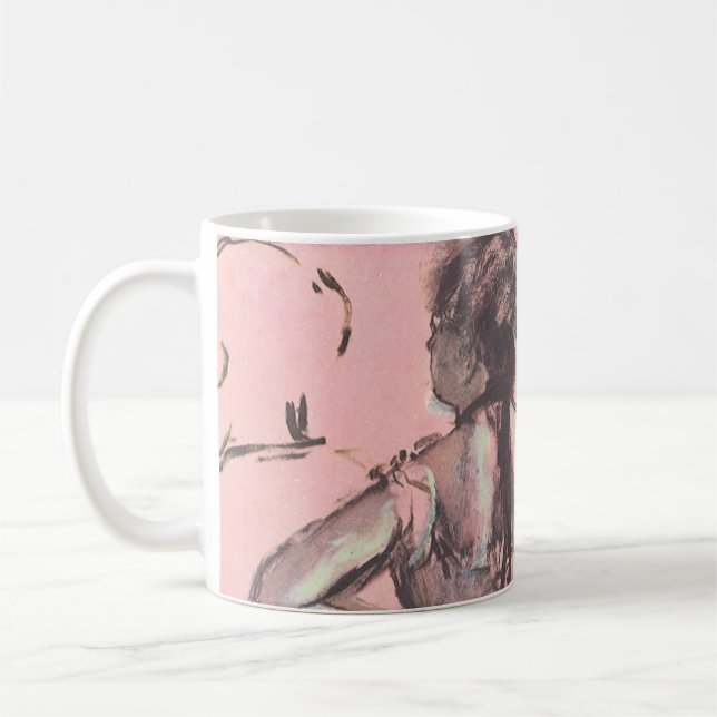 Caneca De Café Dançarina de costas, mãos nos quadris de Edgar Deg (Esquerda)