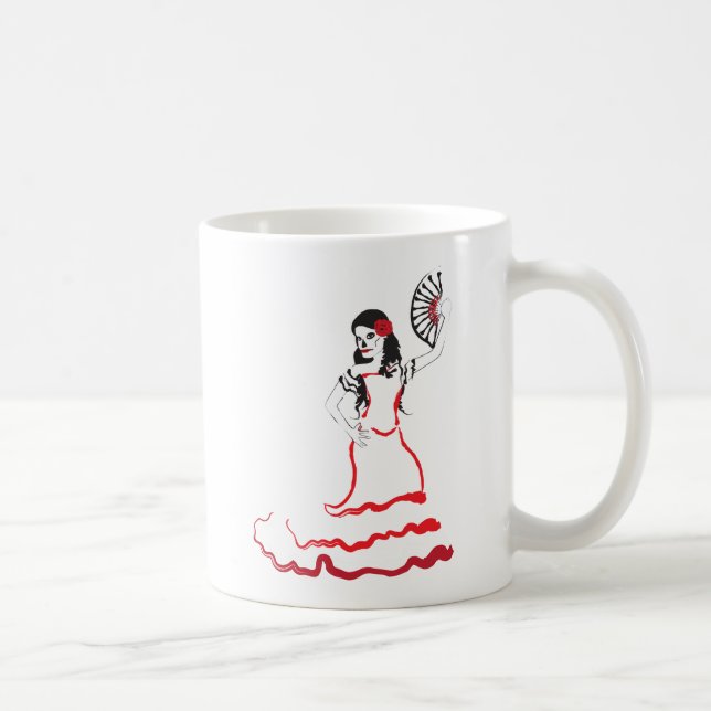 Caneca De Café dançarina do crânio espanhola (Direita)