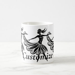 Caneca De Café Dançarino Africano Silhouette Art Thunder_Thunder_