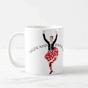 Caneca De Café Dançarino das Terras Altas Escocesas Vermelho e Pr