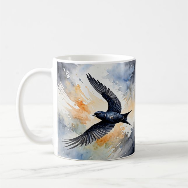 Caneca De Café Dançarino do Céu Simbiótico: Graceful Swift BIrd (Esquerda)
