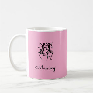 Caneca De Café Dançarinos da Celebração da Silhueta da Mamãe Rosa