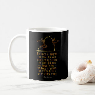Caneca De Café Dançarinos de Balé de Arte de Linha e poema de dan