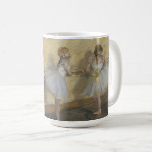 Caneca De Café Dançarinos de Edgar Degas que praticam na barra