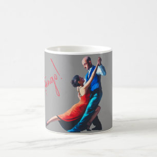 Caneca De Café Dançarinos de tango - pintura à mão