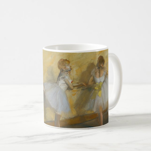 Caneca De Café Dançarinos Praticando no Barre - Edgar Degas (Frente Esquerda)