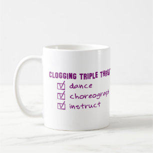 Caneca De Café Dançarinos triplos de obstrução engraçados da