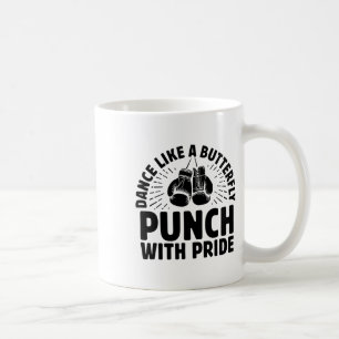 Caneca De Café Dance Like A Butterfly Punch Com Orgulho Boxer Esp