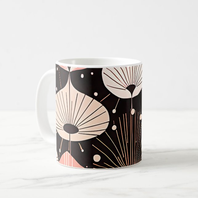 Caneca De Café Dandélio - Médio- Design Moderno Retroativo (Frente Esquerda)