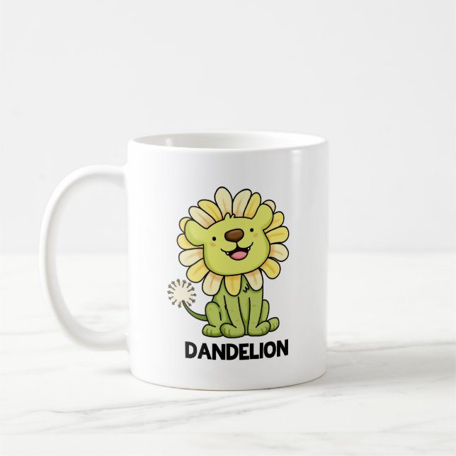 Caneca De Café Dandelion Funny Lion Pun (Esquerda)