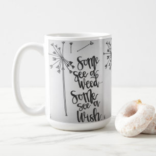 Caneca De Café Dandelion inspiração - erva/desejo