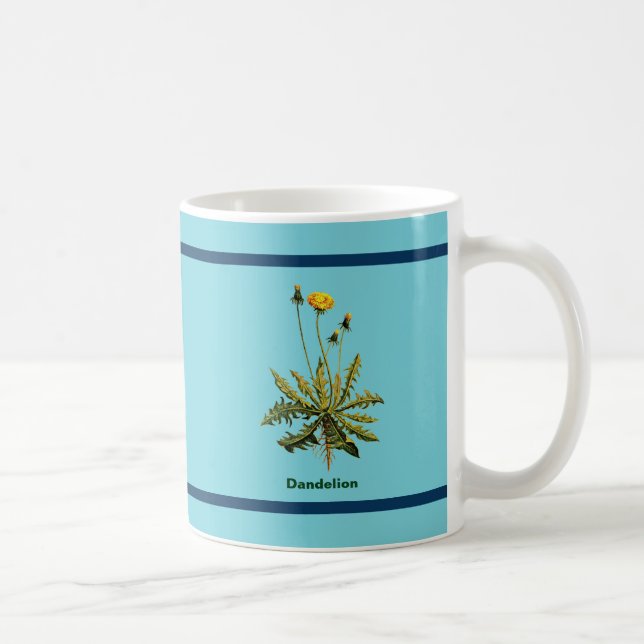 Caneca De Café Dandelion On Blue (Direita)