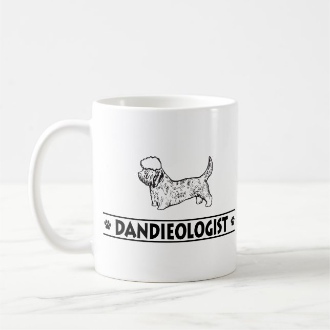 Caneca De Café Dandie cómico Dinmont Terrier (Esquerda)