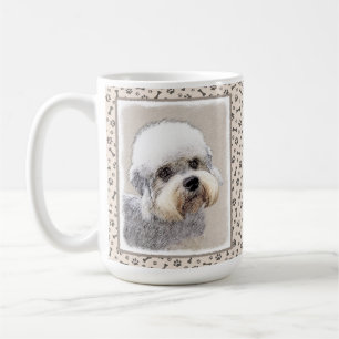 Caneca De Café Dandie Dinmont Terrier pintando pintura original d