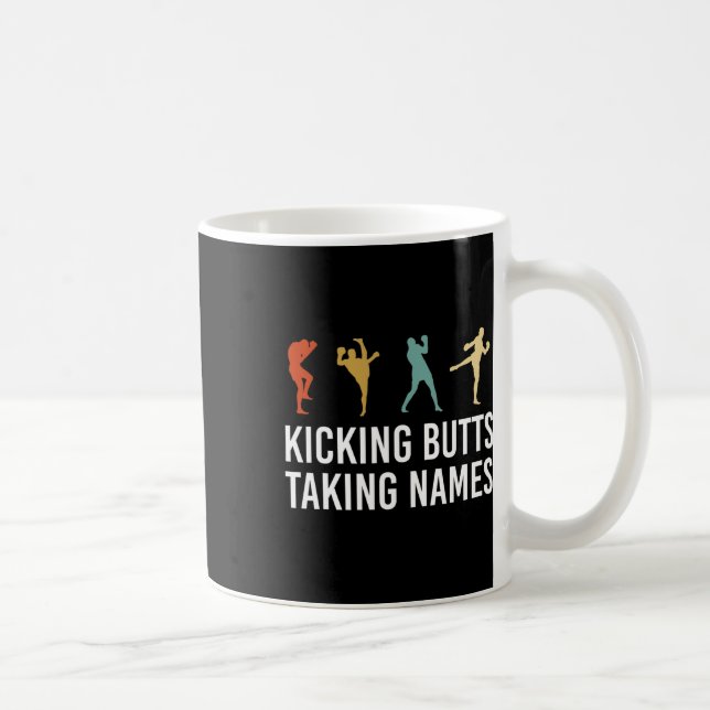 Caneca De Café Dando Chutes Tomando Nomes Kickboxing Kickboxer (Direita)