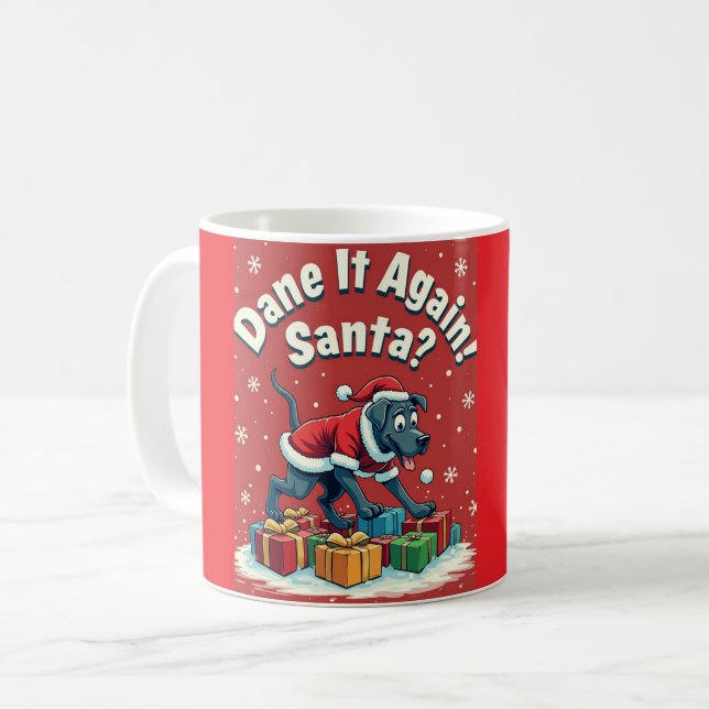 Caneca De Café Dane Grande Engraçado  (Frente Esquerda)