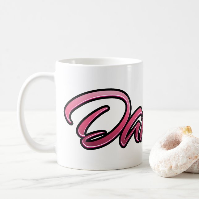 Caneca De Café Daniela faded pink Tasse Teetasse Kaffeetasse (Com Donut)