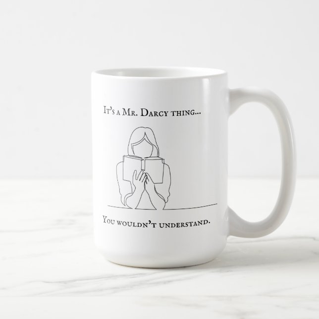 Caneca De Café Darcy Mug, Gift, Jane Austen, Orgulho e Preconceit (Direita)