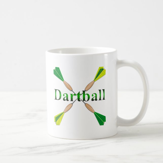Caneca De Café Dardos de Bola Verde e Dourada (Direita)