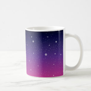 Caneca De Café Dark Purple Starry Night Sky