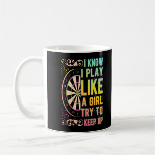 Caneca De Café Dart Girl Dartboard Queen Female Dart Lover