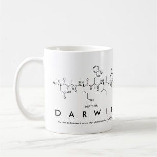 Caneca De Café Darwin peptide name mug