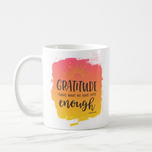 Caneca de café das citações da gratitude de (Esquerda)