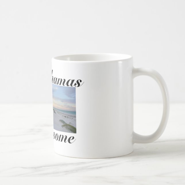 Caneca de café das citações da praia de Bahamas (Direita)