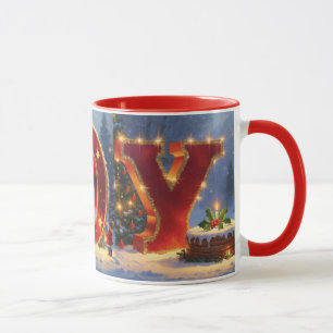 Caneca de Café das Festas de Natal ALEGRIA Natalin