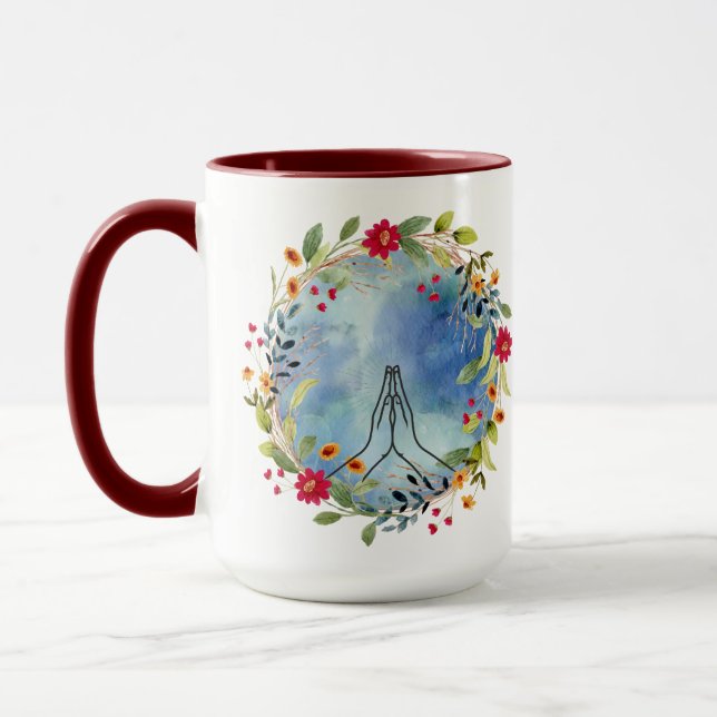 Caneca de Café das Mãos em Oração das Mulheres (Esquerda)