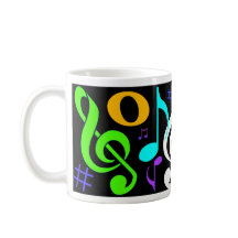 Caneca de café das notas musicais
