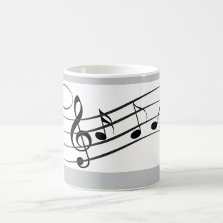 caneca de café das notas musicais
