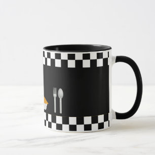 Caneca de café das tortas do tabuleiro de damas