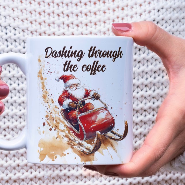 Caneca De Café Dashing Through the Coffee White Christmas (Criador carregado)