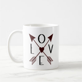 Caneca De Café Data de Casamento Personalizada Amor com Arrows Mu