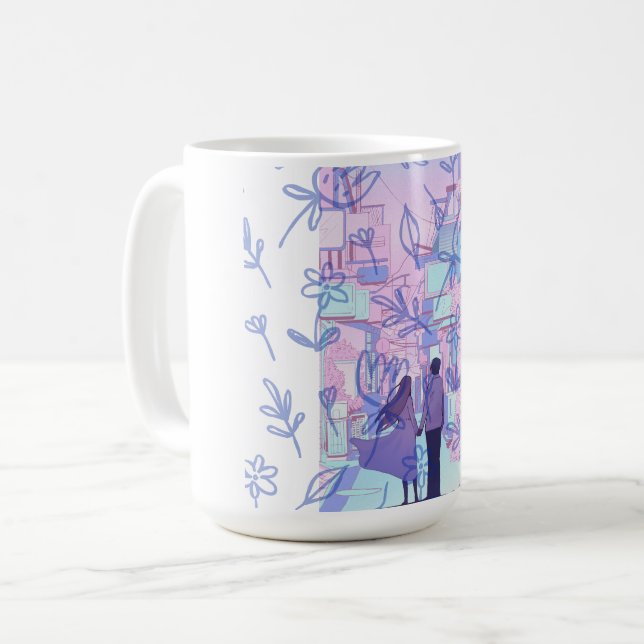 Caneca De Café Data roxa (Frente Esquerda)