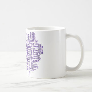 Caneca De Café Datilografe o mapa de maior Manchester